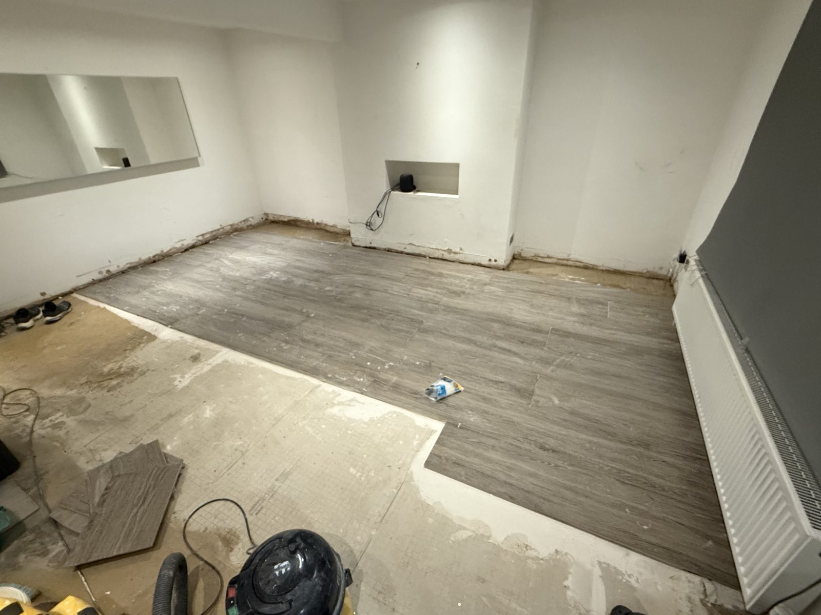 NoHi, Stripped back, the new floor going down