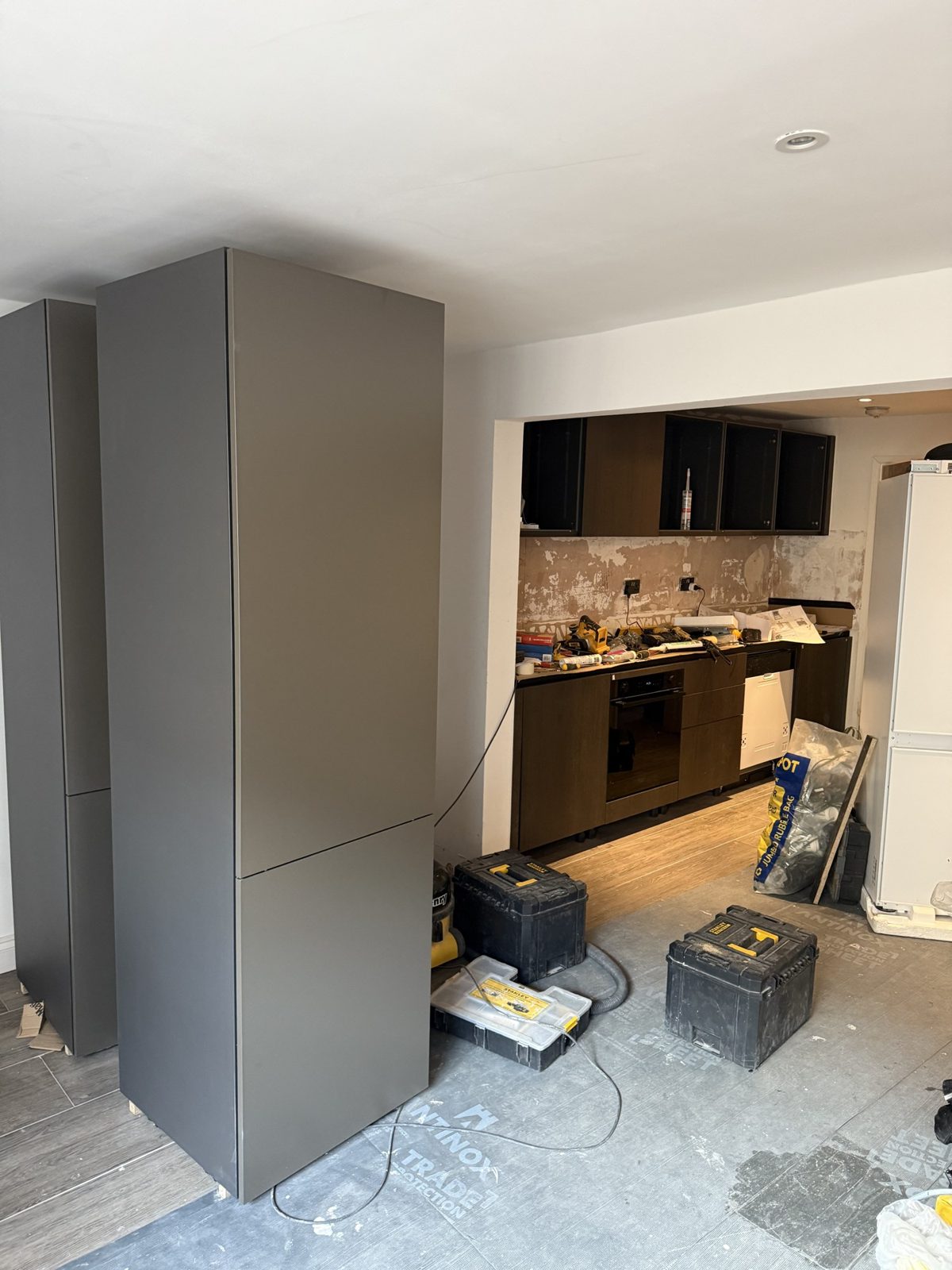 NoHi, The tall units in, the kitchen going in